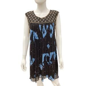 Moulinette Soeurs By Anthropologie Dress Women’s Size 8P Beaded Top Part Black